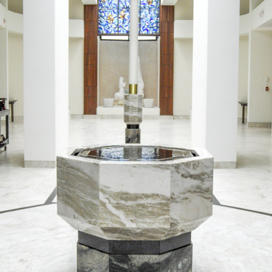 Negative Edge Baptismal Font, Our Lady of Lourdes, Dunedin, FL